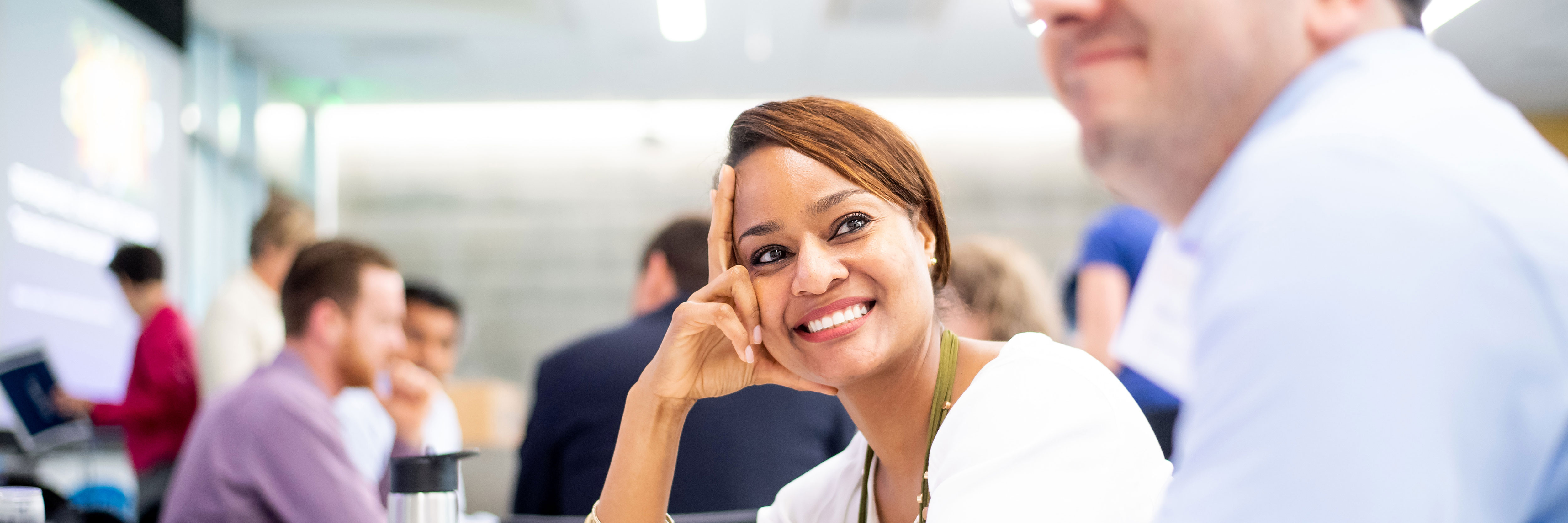 A female student smiling