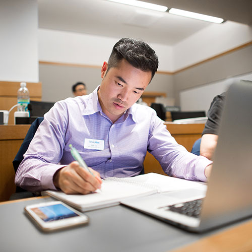 A man working at his computer