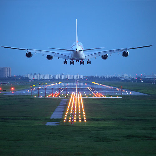 An airplane landing